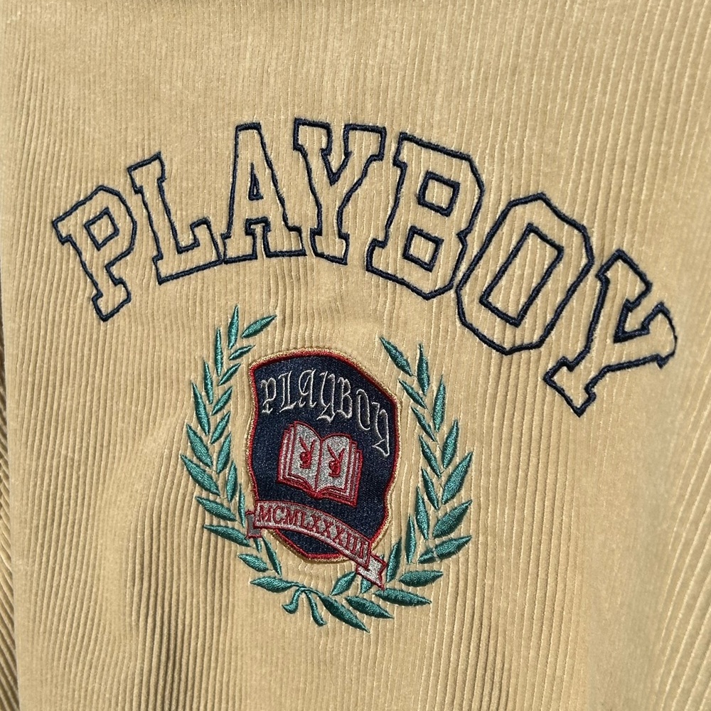 pacsun x playboy bunny beige bomber jacket